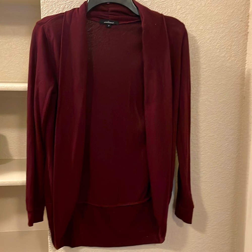 Long cardigan, Red/ Mavue color, small, a brand Ambiance